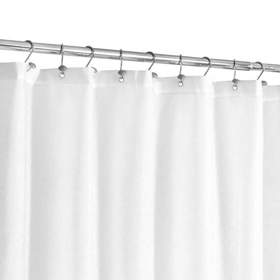 N&Y HOME Duschvorhang oder Einlage aus Stoff mit Magneten, weicher Stoff-Duscheinsatz in Hotelqualität, maschinenwaschbar, Weiß, 183 x 183 cm