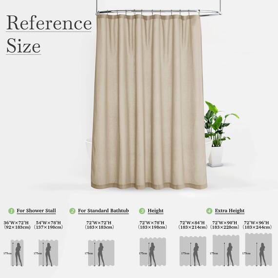 KGORGE Leinen-Duschvorhang, halbtransparent, Blattform, leicht, Knopfloch, halbe Privatsphäre, schnell trocknend, Duschvorhänge für Badezimmer, Badewanne, Dekoration, Rot, 183 x 213 cm lang, Haken im