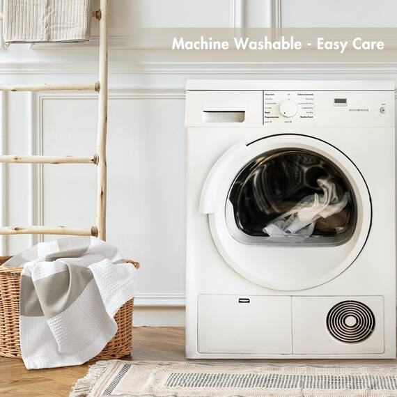 Madison Park Duschvorhang, Waffelgewebe, Stoff-Duschvorhang mit 3M Scotchgard-Feuchtigkeitsmanagement, Premium-Spa-Qualität, Moderne Duschvorhänge für Badezimmer, hoch 183,9 x 213,4 cm, Taupe