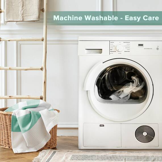 Madison Park Duschvorhang, Waffelgewebe, Stoff-Duschvorhang mit 3M Scotchgard-Feuchtigkeitsmanagement, Premium-Spa-Qualität, Moderne Duschvorhänge für Badezimmer, Stall, 137,2 x 198,1 cm, Aqua