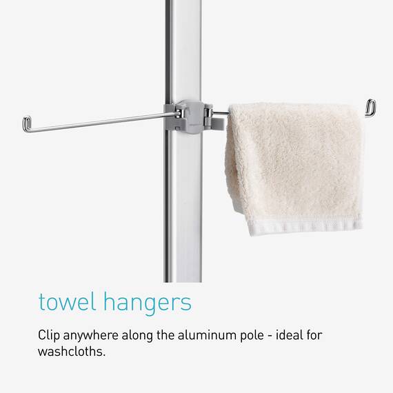simplehuman BT1062 Großer Spann-Duschcaddy, gebürsteter Stahl, auf 1,8 m -2,7 m ausziehbar, 5 Jahre Garantie, Edelstahl + Eloxiertes Aluminium