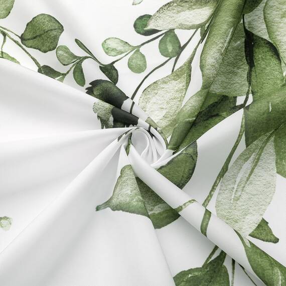 Gibelle Extra Langer Duschvorhang 182,9 x 213,4 cm Großer Olivgrün Blumen Duschvorhang für Badezimmer Aquarell Pflanze Eukalyptus Blätter Stoff Duschvorhang Set mit Haken