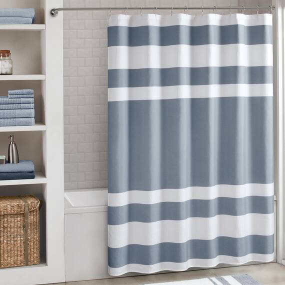 Madison Park Spa-Duschvorhang, extralang, 182,9 x 213,4 cm, modernes Spa-Qualität, Indigoblau