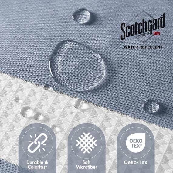 Madison Park Spa Duschvorhang aus Waffelstoff, gestreift, für Badezimmer, mit Feuchtigkeitsmanagement, Scotchgard, Spa-Qualität, modern, Standard, 182,9 x 182,9 cm, Indigoblau