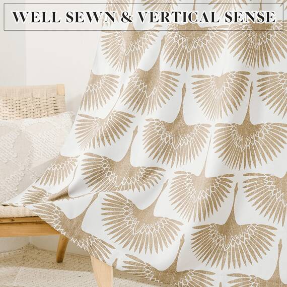KGORGE Verdunkelungsvorhänge mit geometrischem Muster, wärmeisoliert, Raumverdunkelungsvorhänge für Wohnzimmer, Esszimmer, Schlafzimmer, Fensterbehandlung, Paneele, Heimdekoration, 132,1 cm breit x