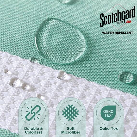 Madison Park Spa Waffel-Duschvorhang, Stoff mit 3M Scotchgard Feuchtigkeitsmanagement, Moderne Heimdekoration, 182,9 x 182,9 cm, Aqua