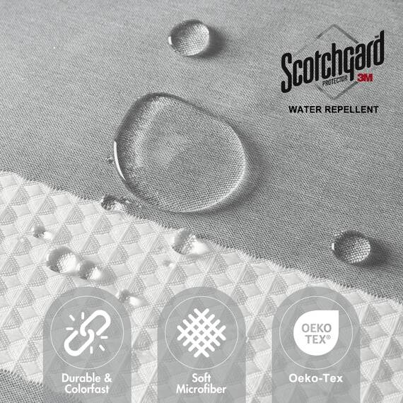 Madison Park Duschvorhang, Waffelgewebe, gestreift, Stoff, Duschvorhang mit 3M-Scotchgard-Feuchtigkeitsmanagement, Premium-Spa-Qualität, Moderne Duschvorhänge für Badezimmer, 137,2 x 198,1 cm, Grau