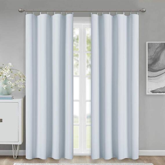KGORGE Vorhangeinlagen, 2 Paneele, energieeffizient, Verdunkelung, wärmeisoliert, verdunkelnd, für 241,3 cm lange Vorhänge, für Schlafzimmer, Wohnzimmer, mit 16 Haken, Weiß, B 127 x L 239 cm