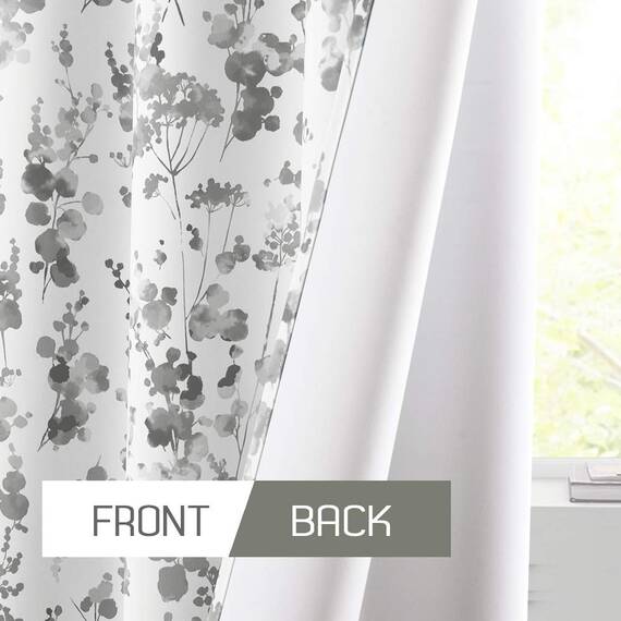 KGORGE Bedruckte Verdunkelungsvorhänge, Wasserfarben mit Punkten Modern W52 x L84 Dot | Dove Grey
