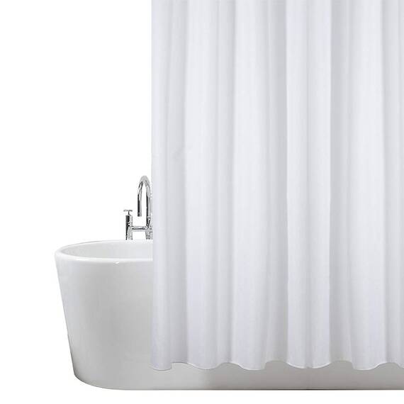 ANSIO 2er-Pack Duschvorhang - 180 x 200 cm (71 x 71 Zoll) - Massiv Weiß, Badewanne Vorhang, Antischimmel & Waschbar Shower Curtain mit 12 Duschvorhängeringen | 100% Polyester