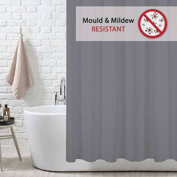 ANSIO Duschvorhang, massivschimmel und Mehltau resistent 180 x 180 cm (71 x 71 Zoll) | 100% Polyester - Kohlengrau…