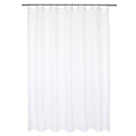Barossa Design Waterproof Fabric Shower Curtain Liner 70" W x 72" H - Hotel Quality, Machine Washable, White Shower Liner for Bath Tub, 70x72 Inches