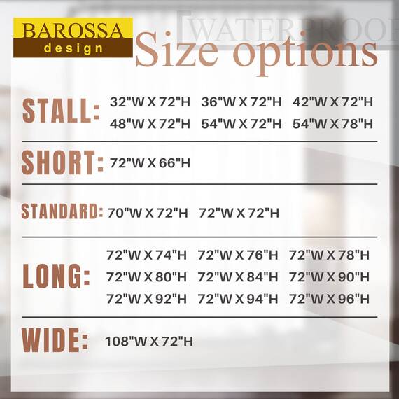 Barossa Design Waterproof Fabric Shower Curtain Liner 70" W x 72" H - Hotel Quality, Machine Washable, White Shower Liner for Bath Tub, 70x72 Inches