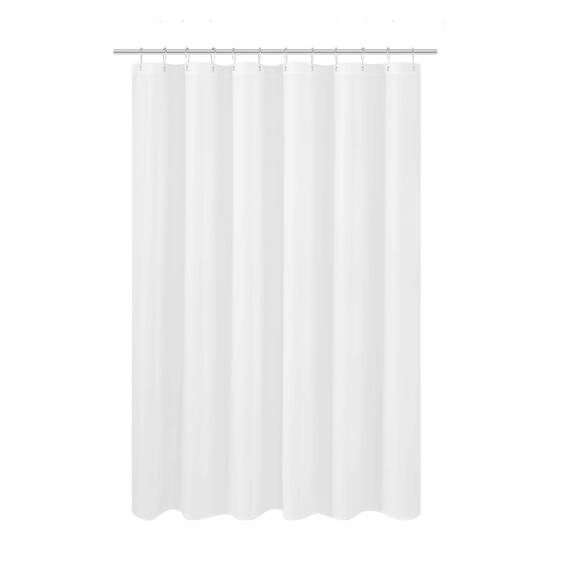 N&Y Home Duschvorhang aus Stoff, 175,3 x 177,8 cm, Hotelqualität, waschbar, wasserabweisend, Weiß, Spa-Badezimmervorhänge mit Ösen, 175,3 x 178,8 cm