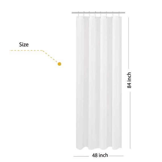 N&Y Home Duschvorhang aus Stoff, extra lang,Hotelqualität, waschbar, Weiß, 122 x 213 cm