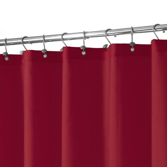 N&Y Home Stoff-Duschvorhang oder Einsatz mit Magneten – Hotelqualität roter Duschvorhang für Badezimmer, maschinenwaschbar, wasserabweisend – rot, 183 x 183 cm