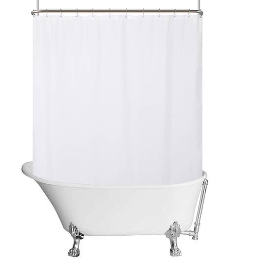N&Y Home Duschvorhang mit Krallenfuß, wasserdicht, 457,2 x 177,8 cm, 36 Haken inklusive, atmungsaktiver Stoff, maschinenwaschbar, weiß, 180 x 70 cm