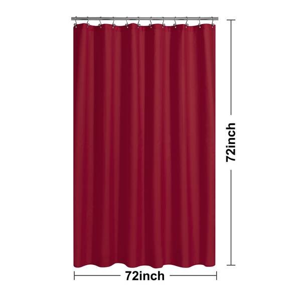 N&Y Home Stoff-Duschvorhang oder Einsatz mit Magneten – Hotelqualität roter Duschvorhang für Badezimmer, maschinenwaschbar, wasserabweisend – rot, 183 x 183 cm