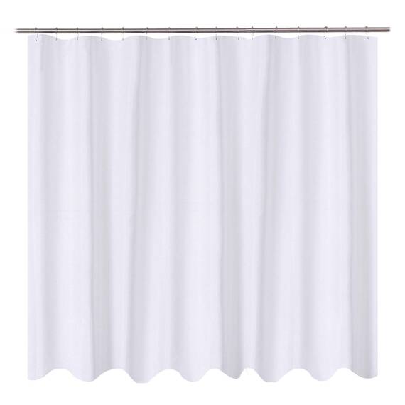 N&Y Home Duschvorhang aus Stoff, 243,8 x 198,1 cm, XL-Größe, Hotelqualität, waschbar, wasserabweisend, weiße Badezimmer-Vorhänge mit Ösen, 96 x 78 cm