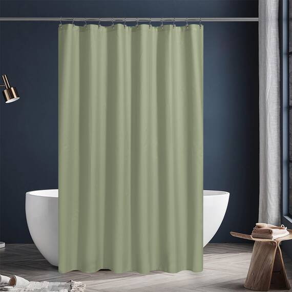 N&Y Home Duschvorhang aus Stoff mit Magneten, Salbeigrün – Hotelqualität, maschinenwaschbar, wasserabweisend – Salbei, 183 x 183 cm