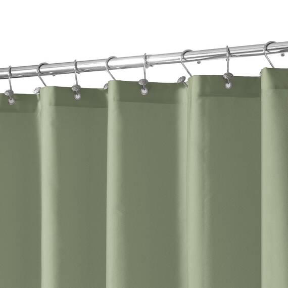 N&Y Home Duschvorhang aus Stoff mit Magneten, Salbeigrün – Hotelqualität, maschinenwaschbar, wasserabweisend – Salbei, 183 x 183 cm