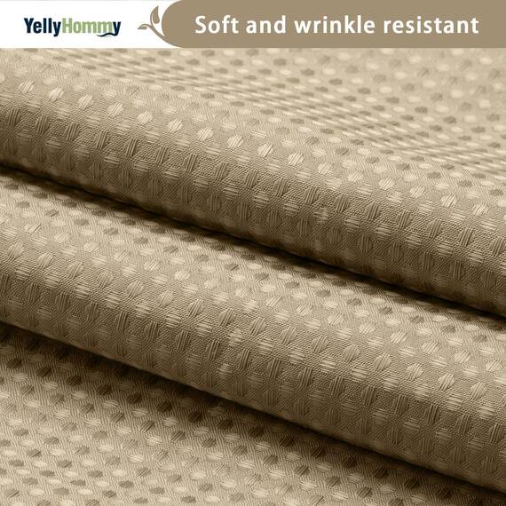 YellyHommy Duschvorhang ohne Haken, mit Einrastfutter, für Badezimmer, 190,5 x 182,9 cm, Beige