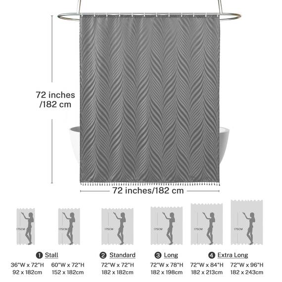 Siiluminisoy Grauer Boho-Duschvorhang aus gewebtem Stoff, 183 x 183 cm, getuftete Blätter, strukturiert, gestreift, modern, Bauernhaus, minimalistischer Stoffvorhang für Badezimmer