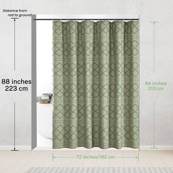 Siiluminisoy Duschvorhang im Boho-Stil, getuftet, extra lang, Chevron, strukturiert, gestreift, modern, Bauernhaus, minimalistischer Stoff, Duschvorhang für Badezimmer, 182,8 x 213,6 cm (72 x 84 Zoll