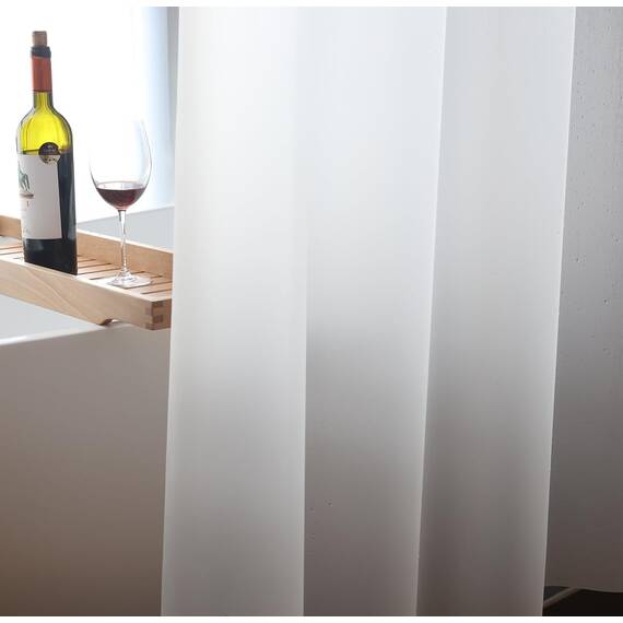 WellColor Kurzer Duschvorhang, 122 cm lang, für begehbare Badewanne, robuster weißer Kunststoff, wasserdichte Badezimmervorhänge für Fenster, Premium-Peva-Duscheinlagen, 183 x 121 cm