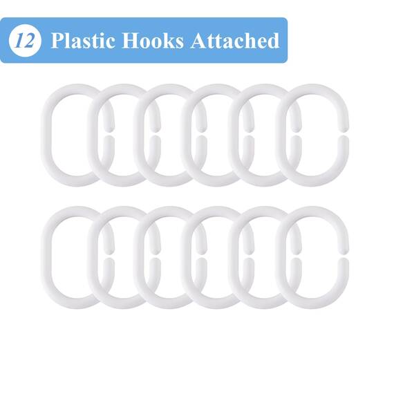 WellColor Duschvorhang-Auskleidung, PEVA, wasserdicht, beschwert, extra lang, transparent, 213,4 cm Länge, mit 3 Magneten und 12 Ösen, 182,9 x 213,4 cm