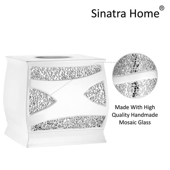Popular Bath Sinatra White, Harz, Weiss/opulenter Garten, Tissue Box