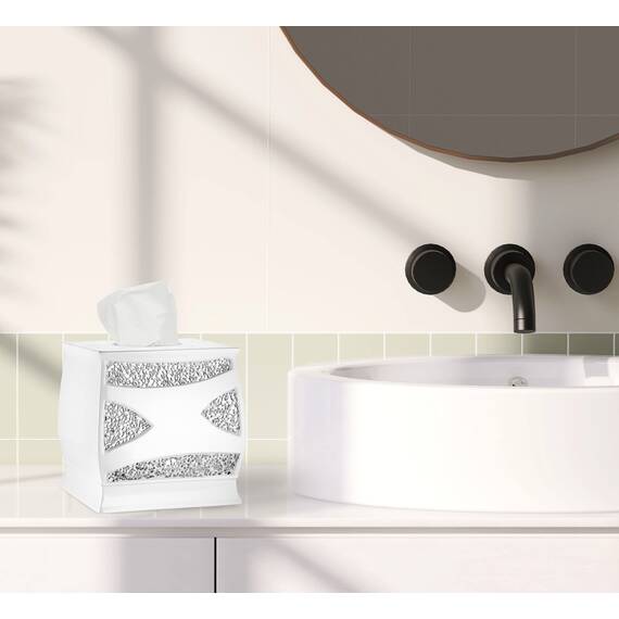 Popular Bath Sinatra White, Harz, Weiss/opulenter Garten, Tissue Box