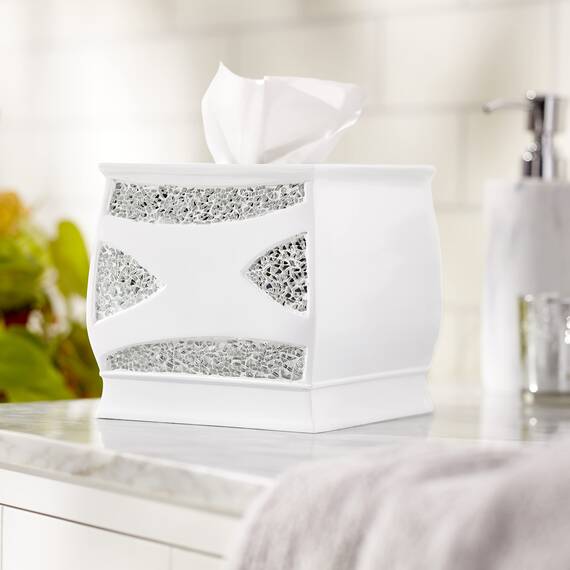 Popular Bath Sinatra White, Harz, Weiss/opulenter Garten, Tissue Box