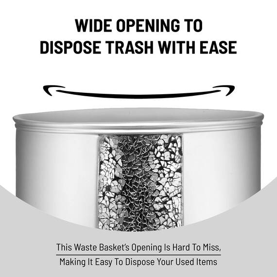 Popular Bath Sinatra Silver, Harz, Silber, Waste Basket