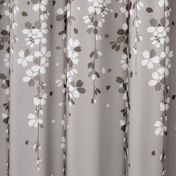 Lush Decor Duschvorhang mit Blumenmotiv, 183 x 183 cm, Grau