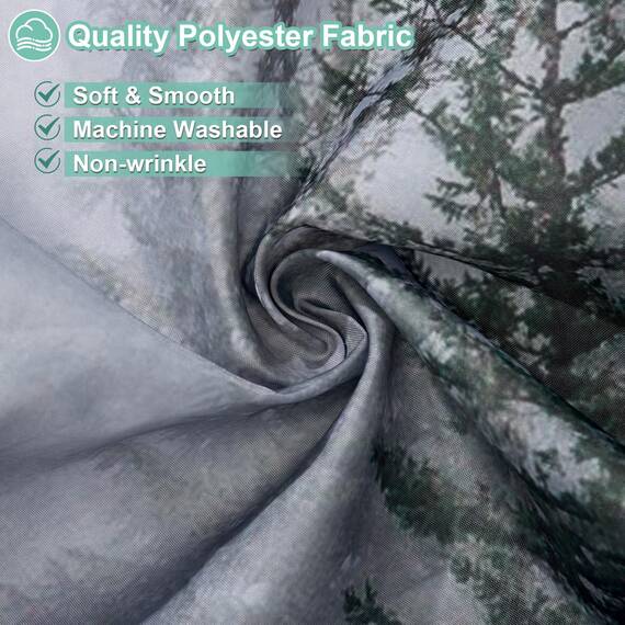 ORTIGIA Duschvorhang, Motiv: Nebelwald, Natur, Wald, Fantasie, Nebel, magischer Baum, Badvorhang für Badezimmer, Herbst-Duschvorhang, wasserdichter Polyester-Stoff, 183 cm B x L mit Haken
