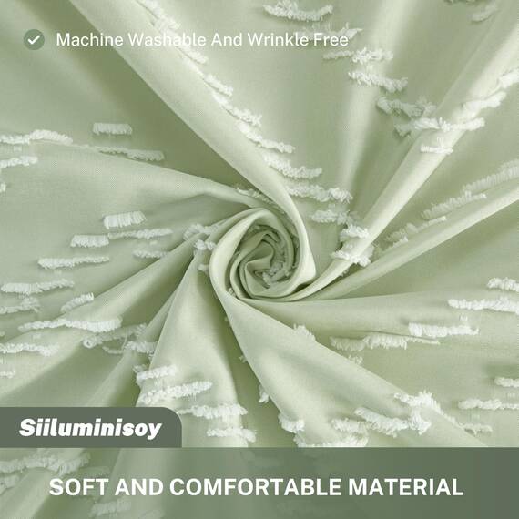 Siiluminisoy Extra langer Boho-Duschvorhang mit weißer Quaste, gewebter Stoff, 213,4 cm, getufteter Chevron-Streifen, 183,4 x 213,4 cm, modern, schick, strukturiert, minimalistisch, Badezimmer-Dusche