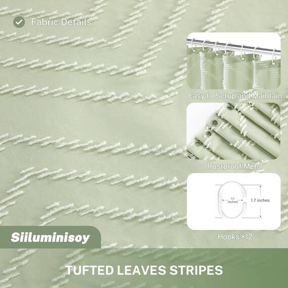 Siiluminisoy Extra langer Boho-Duschvorhang mit weißer Quaste, gewebter Stoff, 213,4 cm, getufteter Chevron-Streifen, 183,4 x 213,4 cm, modern, schick, strukturiert, minimalistisch, Badezimmer-Dusche