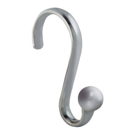 iDesign Axis Duschvorhang Haken, Duschhaken aus rostfreiem Metall, 12er-Set Vorhanghaken, silberfarben