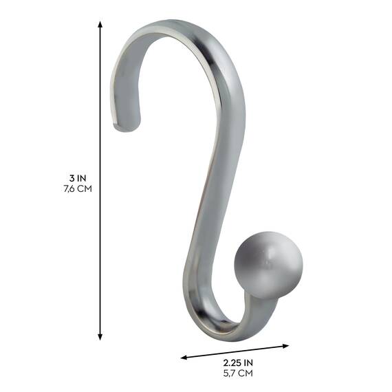 iDesign Axis Duschvorhang Haken, Duschhaken aus rostfreiem Metall, 12er-Set Vorhanghaken, silberfarben