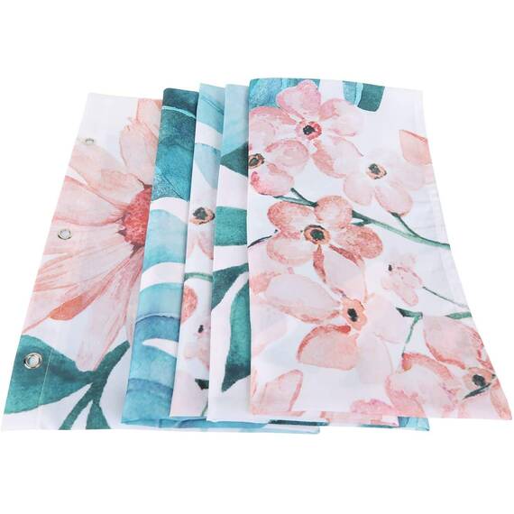 RosieLily Duschvorhang mit 12 Haken, Duschvorhänge-Set, Blumenmuster, wasserdichtes Polyestergewebe, Badvorhang, dekoratives botanisches Laub, Palmenblätter, 183 cm B x 183 cm H