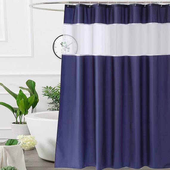 Mosaik Dusche Vorhang blau und weiß, deep blau Dusche Vorhänge Modern Design 183 cm x 183 cm, Polyester, marineblau, 48Wx72L