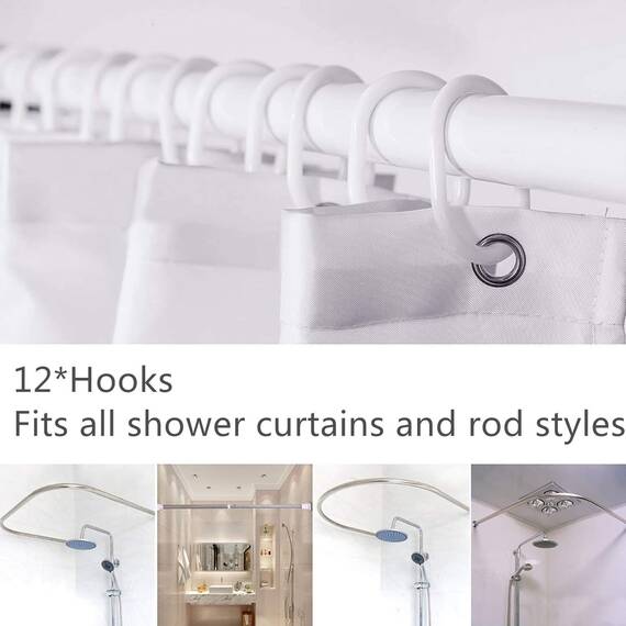 RosieLily Duschvorhang-Set mit 12 Haken, bunte Blumen und Blätter, Duschvorhang, Baddekoration, wasserdichter Stoff, Badezimmer-Vorhang, 183 cm B x 183 cm H