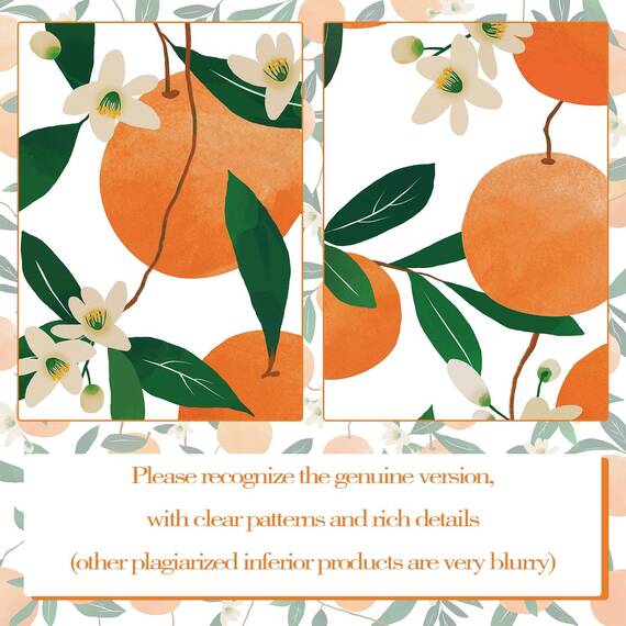 Lifeel Orange Duschvorhänge, Allover Fruits Duschvorhang Rund Zitrusmuster Design Wasserdicht Stoff Badezimmer Duschvorhang Set mit 12 Haken, Orange Grün