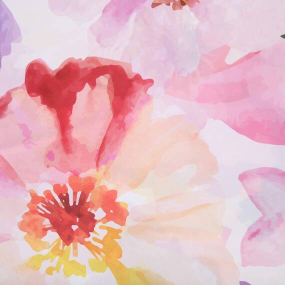 RosieLily Duschvorhang mit Blumenmuster für Badezimmer, Aquarell-Rosa und Violett, mit Haken, hübsche Badezimmer-Dekoration, 183 x 198 cm (B x H)