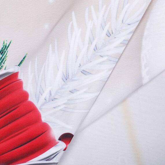 RosieLily Weihnachts-Duschvorhänge für Badezimmer, Weihnachten, Duschvorhänge, roter Weihnachtsstoff, Badezimmer-Set mit Haken, rote silberne Kugeln, Frohe Weihnachten, Urlaub, 182.9 cm Bx182.9 cm H