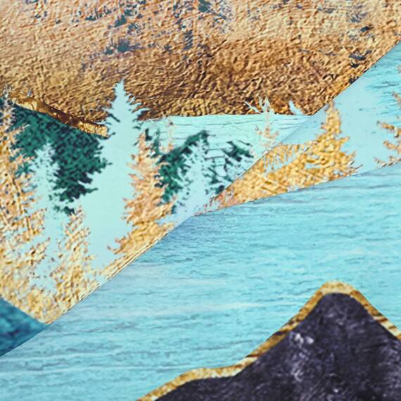 RosieLily Mountain Shower Curtain, Forest Shower Curtain, Starry Night Shower Curtain Hooks, Moon Nature Landschaft Shower Curtains for Bathroom, 183 Wx183 H Inch
