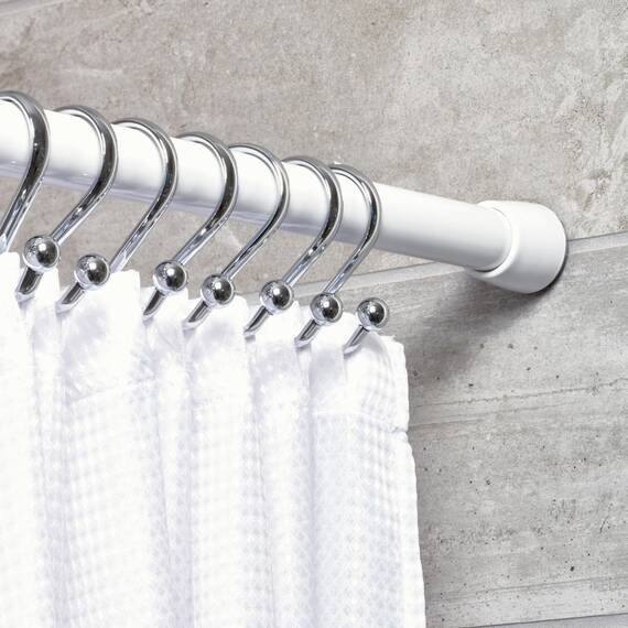 iDesign Axis Duschvorhang Haken, Duschhaken aus rostfreiem Metall, 12er-Set Vorhanghaken, silberfarben
