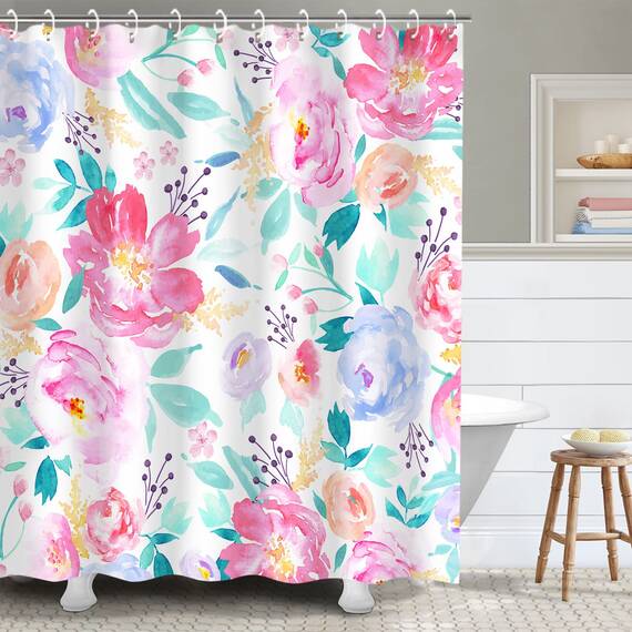 Stacy Fay Duschvorhang, Blumendesign, Aquarell 70.8x70.8 Inch Flower25