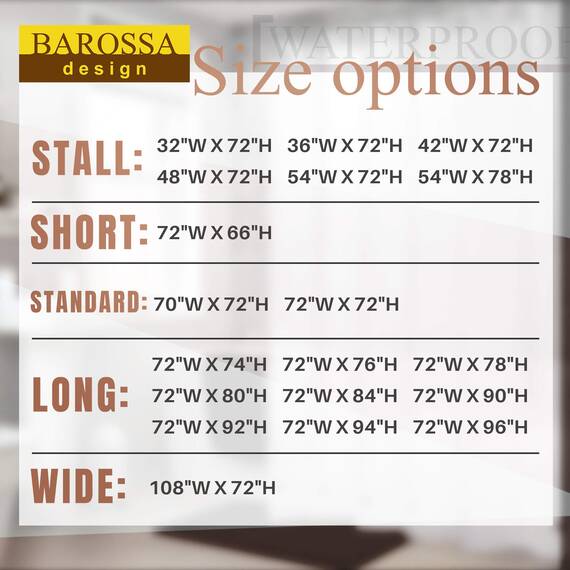 Barossa Design Duschvorhang, wasserdicht, Mikrofaser, 121,9 x 182,9 cm (B x H), Hotelqualität, maschinenwaschbar, weiße Duscheinlage für Badewanne, 122 x 183 cm